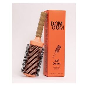 Dom Dom #6 Ceramic Hair Brush, Medium 2.16 Barrel, NIB